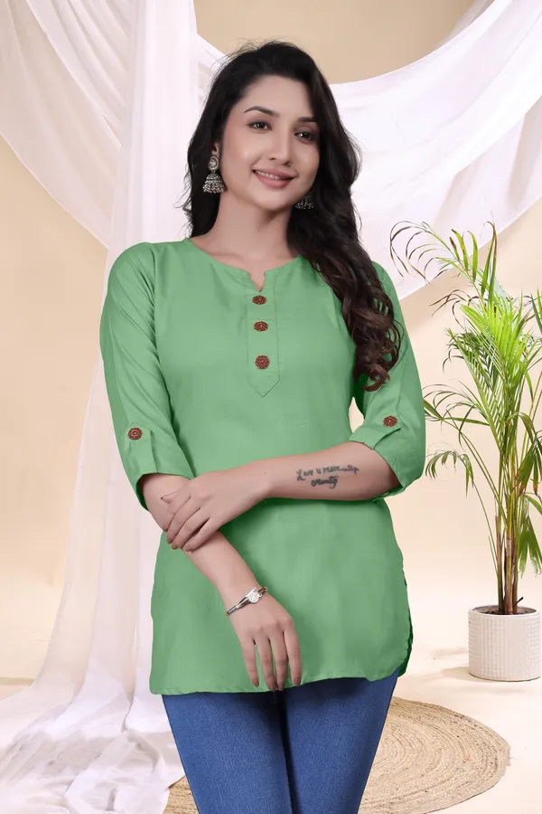 Green_Casual_Tunic_Top_for_Women
