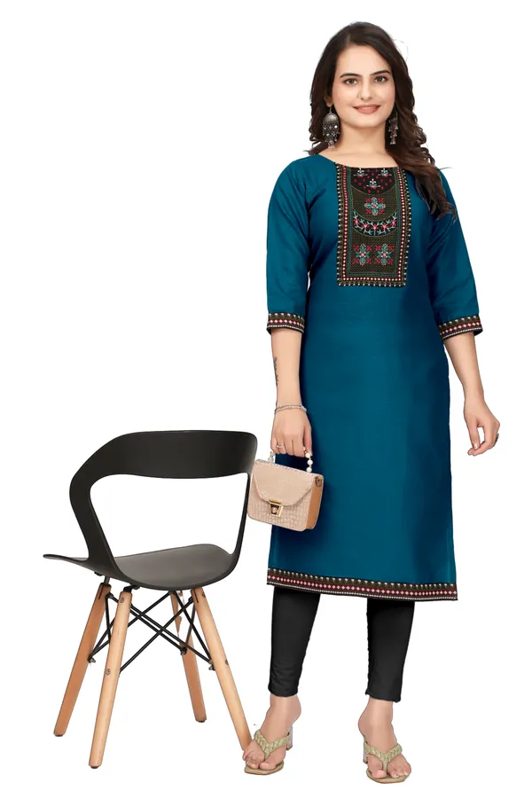 Teal_Straight_Embroidered_Kurta_for_Women