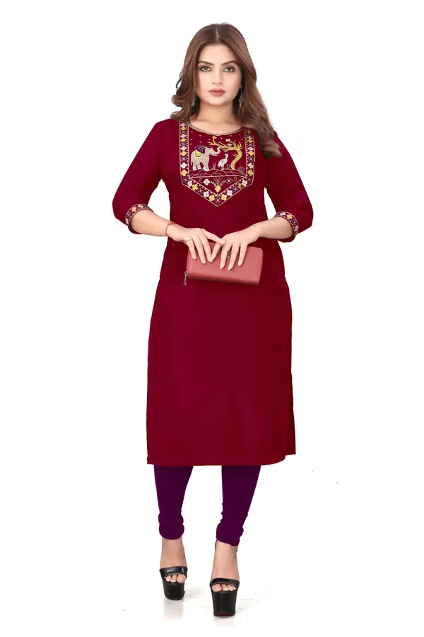 Green_Embroidered_Straight_Kurta_For_Women