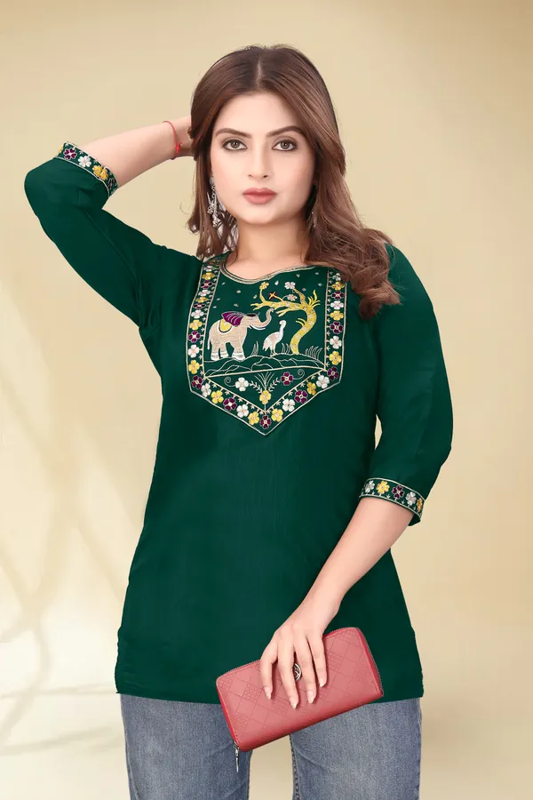 Green_Embroidered_Straight_Kurti_for_Women