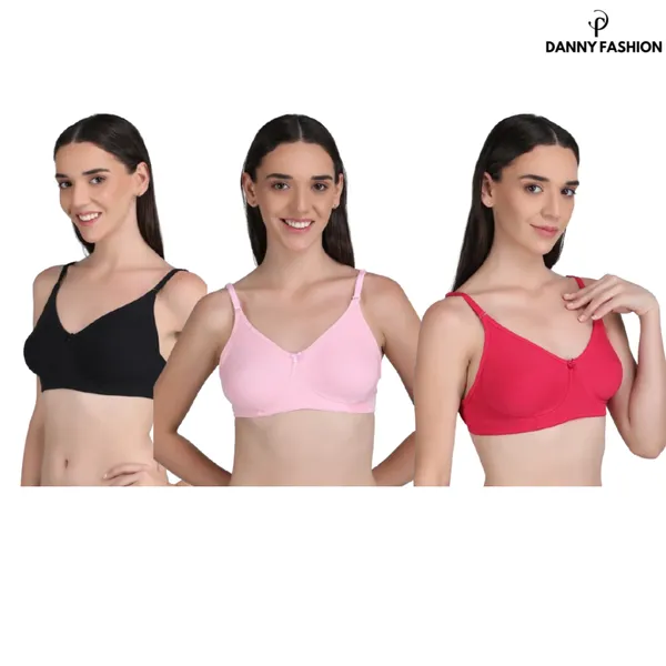 Non_Padded_Bra_In_Combo_Pack_Of_3_Colour_Pink_Black_Light_Pink