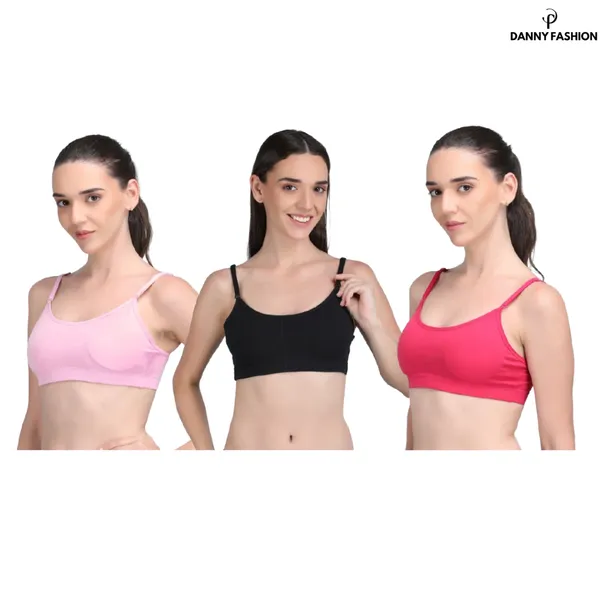 Medium_Impact_Padded_Kuki_Sports_Bra_Thin_Strap_In_Combo_Pack_Of_3_Colour_Pink_Black_Light_Pink
