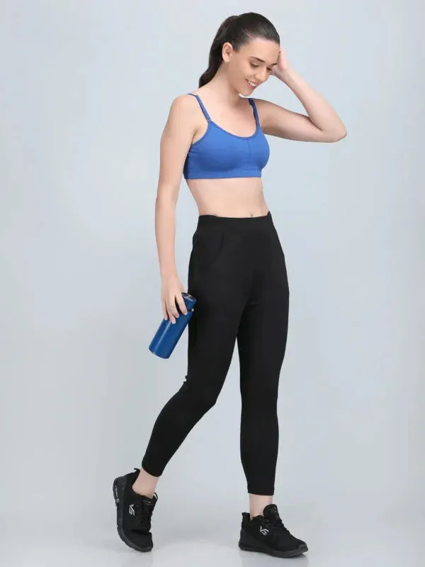 Medium_Impact_Padded_Kuki_Sports_Bra_Thin_Strap_In_Blue_Colour