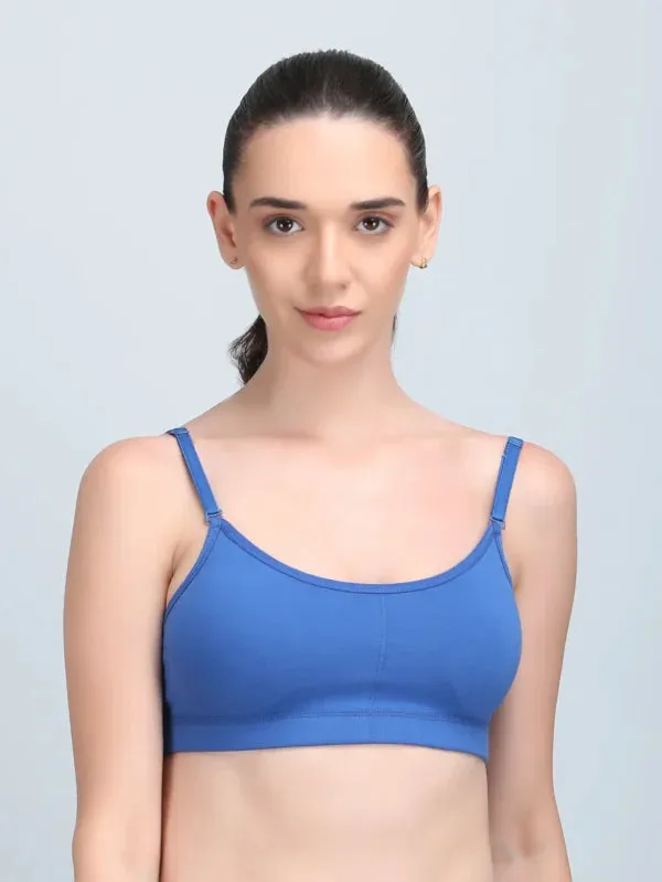 Medium_Impact_Padded_Kuki_Sports_Bra_Thin_Strap_In_Blue_Colour