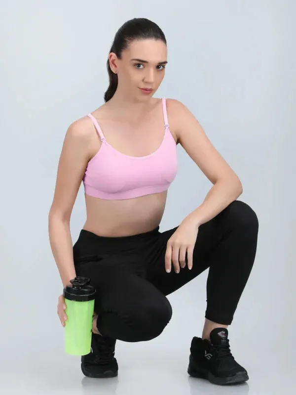 Medium_Impact_Padded_Kuki_Sports_Bra_Thin_Strap_In_Light_Pink_Colour