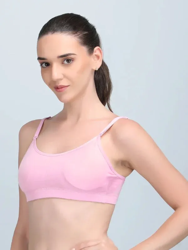 Medium_Impact_Padded_Kuki_Sports_Bra_Thin_Strap_In_Light_Pink_Colour