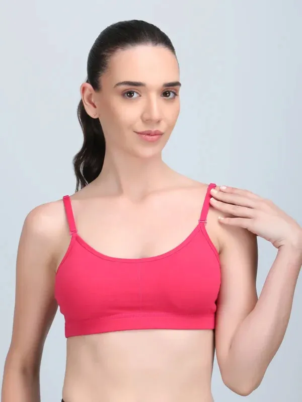 Medium_Impact_Padded_Kuki_Sports_Bra_Thin_Strap_In_Pink_Colour