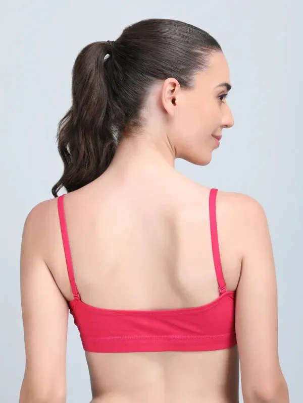 Medium_Impact_Padded_Kuki_Sports_Bra_Thin_Strap_In_Pink_Colour