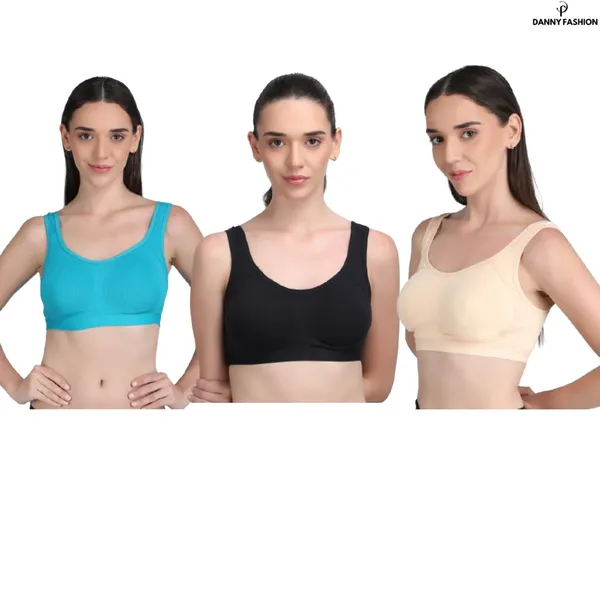 Medium_Impact_Padded_Sports_Bra_In_Combo_Pack_Of_3_Colour_Skin_Sky_Blue_Black