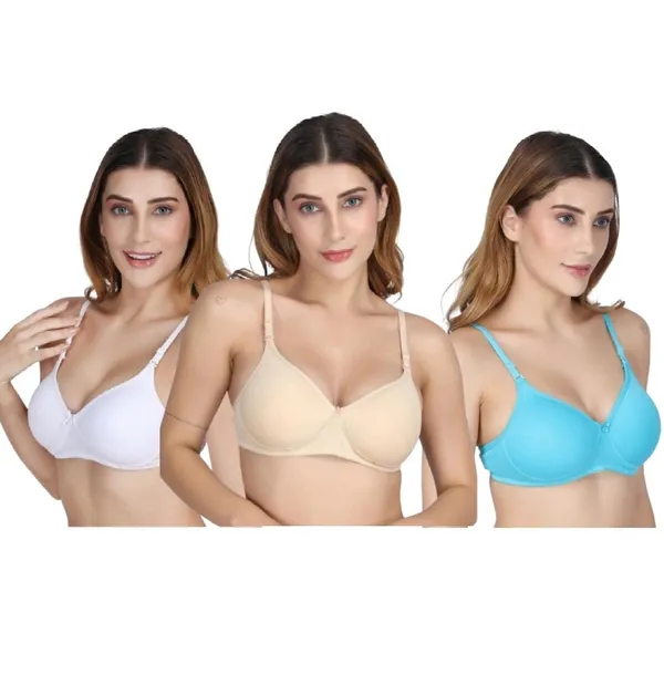 Danny_Fashion_Premium_Padded_Bra_Smooth_Comfortable_Stretch_Fit_White_Beige_Skyblue