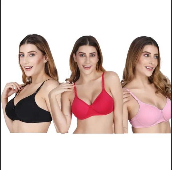 Danny_Fashion_Premium_Padded_Bra_Smooth_Comfortable_Stretch_Fit_Black_Darkpink_Lightpink