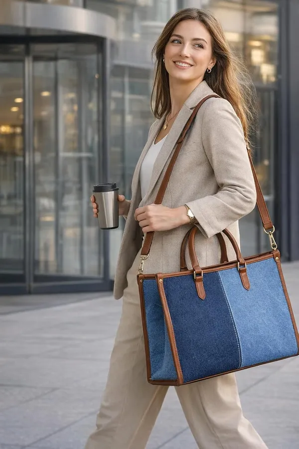 Denim_Laptop_Tote_Bag_For_Women_Fits_14_Inch_Laptop_Office_College_Handbag_With_Adjustable_Shoulder_Strap_Multi_Compartment_Work_Bag