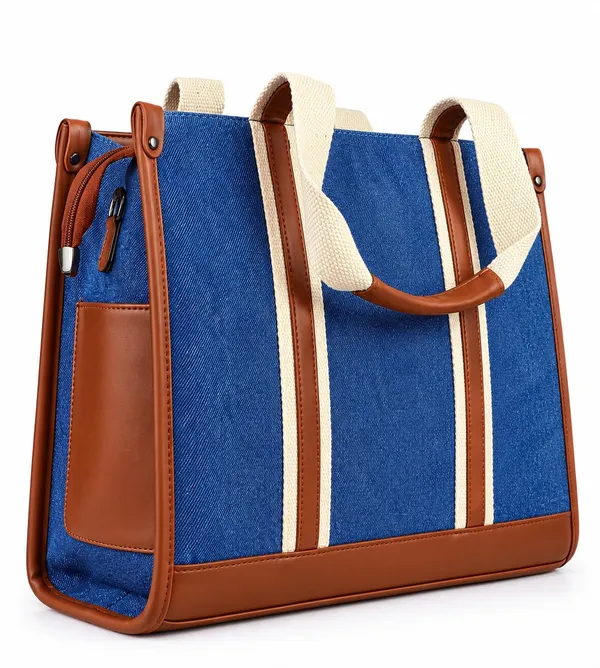 Denim_Laptop_Tote_Bag_For_Women_Fits_14_Inch_Laptop_Office_College_Handbag_With_Adjustable_Shoulder_Strap_Multi_Compartment_Work_Bag