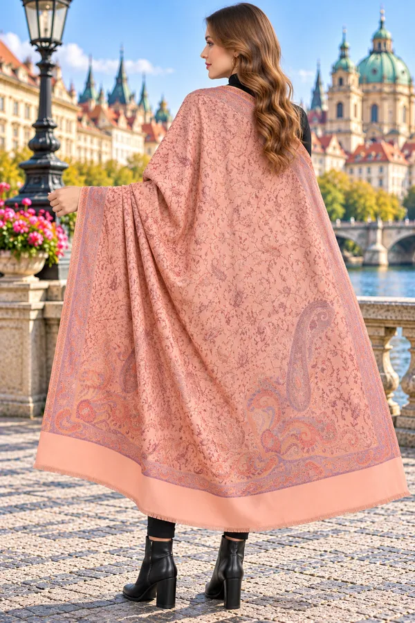 Peach_Semi_Pashmina_Printed_Shawl_For_Women