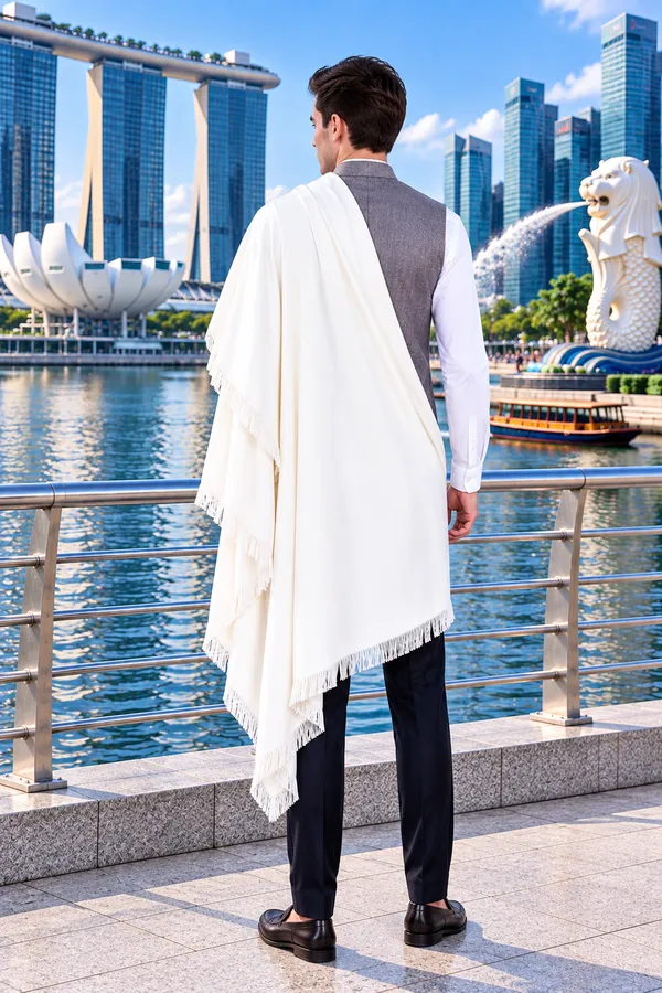 White_Cashmilion_Fringed_Shawl_For_Men