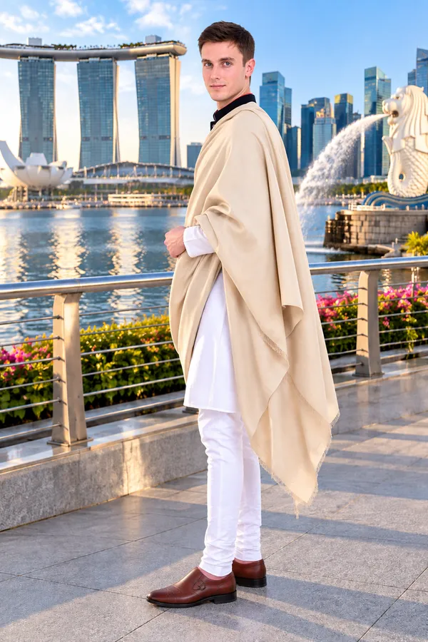 Beige_Cashmilion_Fringed_Shawl_For_Men