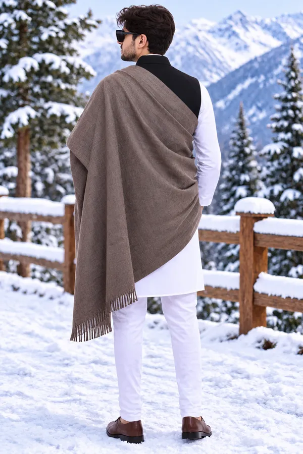 Taupe_Cashmilion_Fringed_Shawl_For_Men