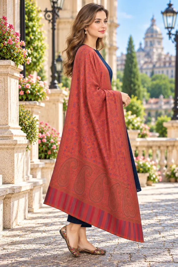 Teal_Regin_Wool_Printed_Shawl_For_Women