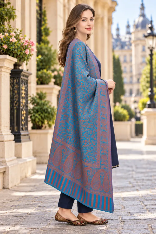 Blue_Regin_Wool_Paisley_Printed_Shawl_For_Women