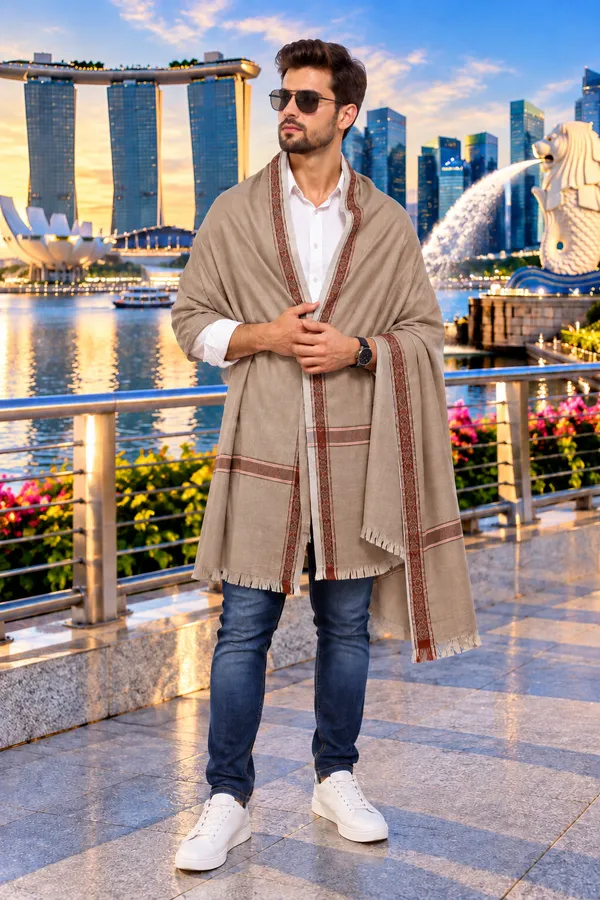 Beige_Cashmilion_Patterned_Shawl_For_Men