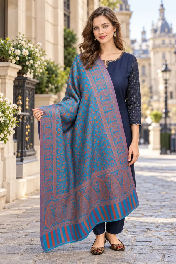 Blue_Regin_Wool_Paisley_Printed_Shawl_For_Women