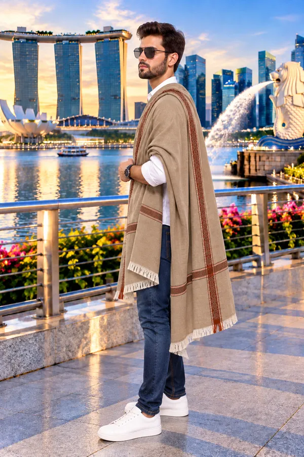 Beige_Cashmilion_Patterned_Shawl_For_Men