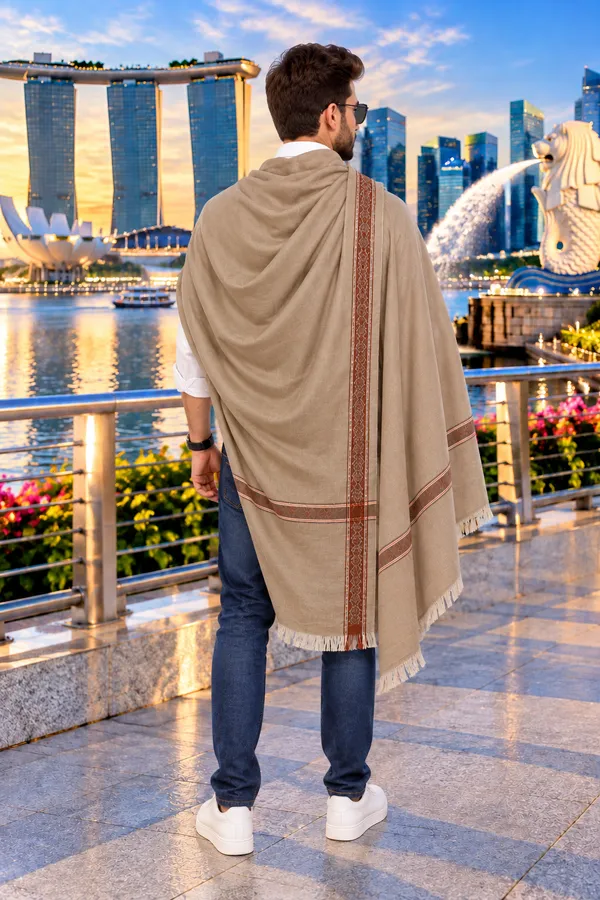 Beige_Cashmilion_Patterned_Shawl_For_Men