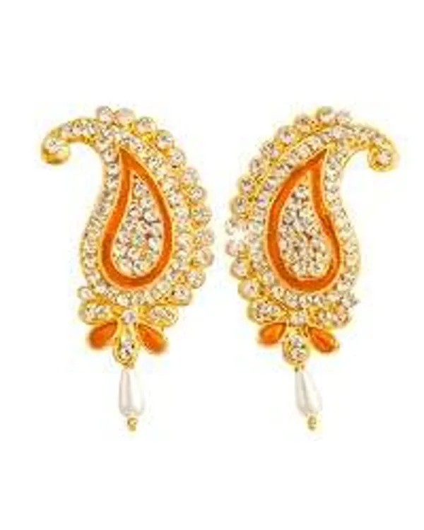 Stone_Studded_Kairi_Design_Pearl_Drop_Kundal_Laddu_Gopal_Shringar_Earring_Kundal_For_Radha_Krishna_Idols_Earring_For_All_God_Idols_Kundal_Krishnaji_Shreenathji_Puja_Shringar_Articles_Jewellery_Accessories_Deity_Ornaments