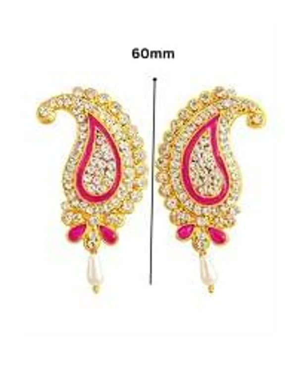 Stone_Studded_Kairi_Design_Pearl_Drop_Kundal_Laddu_Gopal_Shringar_Earring_Kundal_For_Radha_Krishna_Idols_Earring_For_All_God_Idols_Kundal_Krishnaji_Shreenathji_Puja_Shringar_Articles_Jewellery_Accessories_Deity_Ornaments