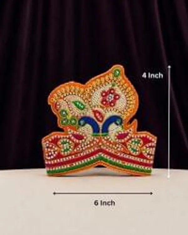 Mayur_Raj_Mukut_Designer_Krishna_God_Crown_For_Kids_Teens_Adults_Fancy_Dress_Costume_Accessory_Krishna_Costume_Accessories_Mukut_For_Krishna_Leela_Costume_God_Costume_Accessories_Laddu_Gopal_Mukut_School_Fancy_Dress_Accessories_Stage_Performance_Crown_6x_4_Inch_0_3_Years_Orange