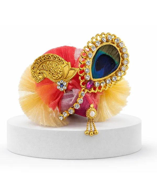 Safa_With_Peacock_Attachment_For_Laddu_Gopal