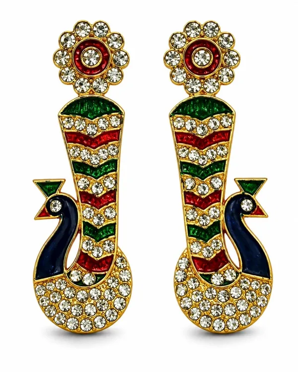 Kundan_Earrings_For_Deity_Idol