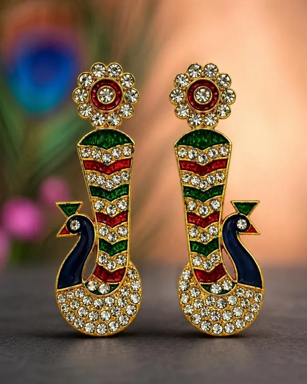 Kundan_Earrings_For_Deity_Idol