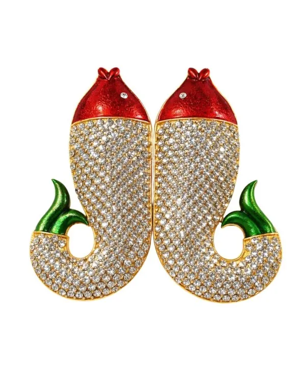 Kundan_Earrings_For_Deity_Idols