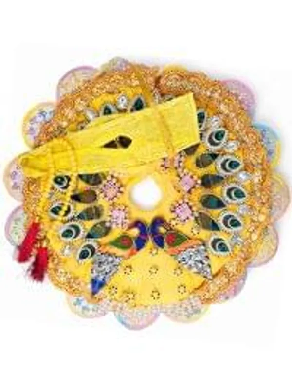 Laddu_Gopal_Divya_Mayur_Shobha_Poshak_Laddu_Gopal_Shringar_Vastra_Set_Poshak_With_Safa_Set_Peacock_Design_Poshak_Krishna_Poshak_Set_Designer_Dress_Set_For_Laddu_Gopal_Idols_Puja_Shringar_Articles_Festive_Decor