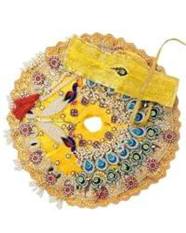 Yellow_Morpankh_Ratnakari_Handwork_Poshak_Morpankh_Poshak_For_Laddu_Gopal_Ratnakari_Handwork_Krishna_Dress_Designer_Thakurji_Yellow_Poshak_Heavy_Handwork_Laddu_Gopal_Poshak_With_Safa_Janmashtami_Special_For_Krishna_Idols_Vastra_Set_Laddu_Gopal_Shringar_Stone_Work_Poshak_Laddu_Gopal_Puja_Accessories_Festival_Special_Dress_1n_1n_2n_Laddu_Gopal
