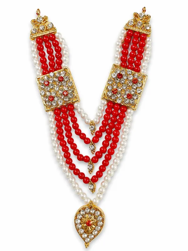 Shahi_Alankar_Mala_Designer_Mala_For_Thakur_Ji_Pearl_Mala_Shringar_Accessories_For_Deity_Jewellery_Accessories_Perfect_For_All_God_And_Godesses_6_Red