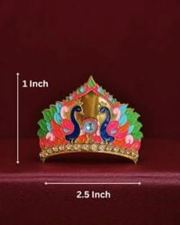 Mukut_Neelmayur_Mukut_Ganesh_Ji_Mukut_Janmashtami_Decoration_Thakur_Ji_Mukut_Krishna_Shringar_Accessories_Meenakari_Mukut_Temple_Decoration_Items_2_5_X_1_Inch