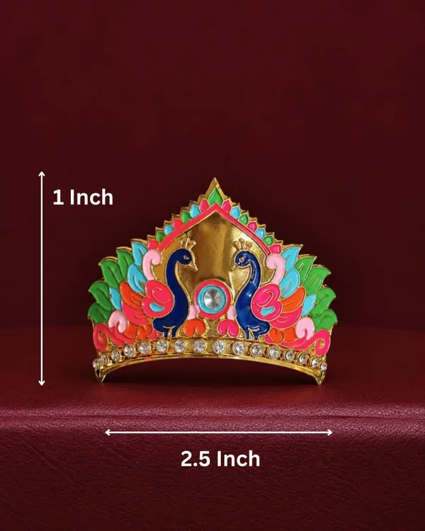 Mukut_Neelmayur_Mukut_Ganesh_Ji_Mukut_Janmashtami_Decoration_Thakur_Ji_Mukut_Krishna_Shringar_Accessories_Meenakari_Mukut_Temple_Decoration_Items_2_5_X_1_Inch