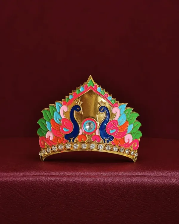 Mukut_Neelmayur_Mukut_Ganesh_Ji_Mukut_Janmashtami_Decoration_Thakur_Ji_Mukut_Krishna_Shringar_Accessories_Meenakari_Mukut_Temple_Decoration_Items_2_5_X_1_Inch