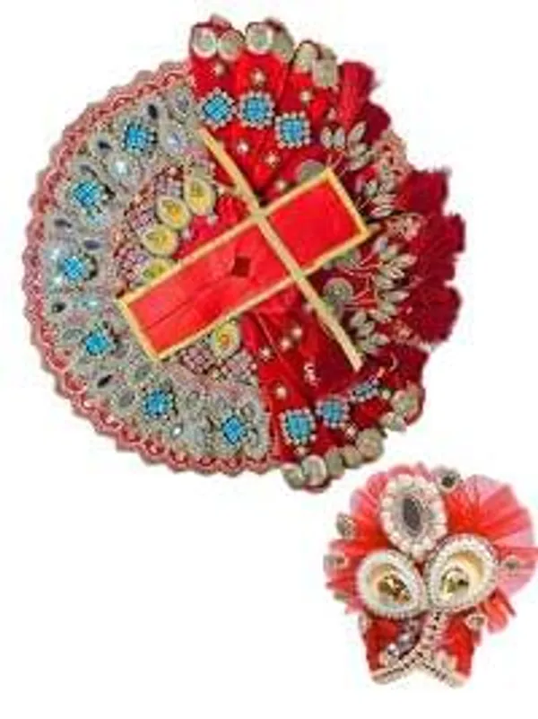 Laal_Mayur_Ratna_Rajsi_Poshak_Krishna_Idol_Dress_Laddu_Gopal_Dress_With_Safa_Red_Rajsi_Poshak_For_Krishna_Idols_Laddu_Gopal_Shringar_Handmade_Laddu_Gopal_Poshak_Laddu_Gopal_Festival_Dress_Krishna_Idol_Shringar_Set_Laddu_Gopal_Shringar_Poshak_Vastra_Set_For_Laddu_Gopal_Puja_Shringar_Articlrs_Janmashtami_Festival_Decor_1n_1n_2n_Laddu_Gopal