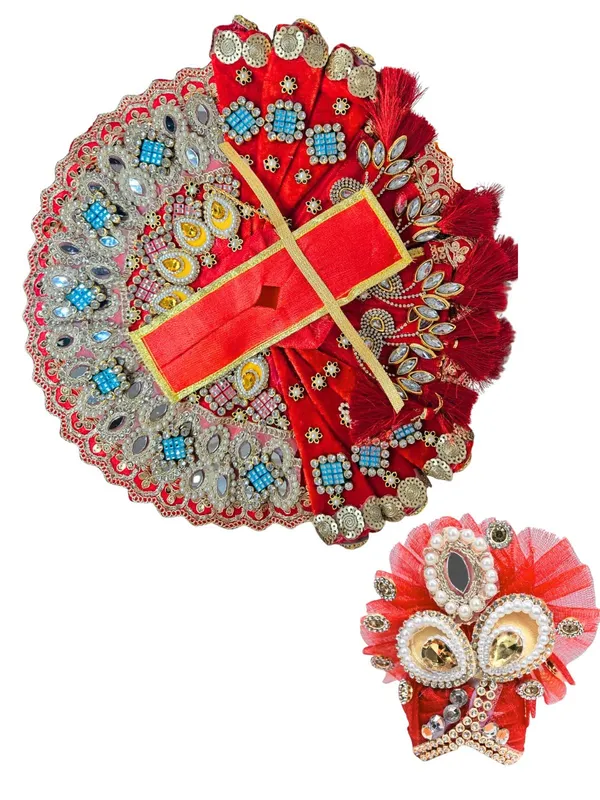 Laal_Mayur_Ratna_Rajsi_Poshak_Krishna_Idol_Dress_Laddu_Gopal_Dress_With_Safa_Red_Rajsi_Poshak_For_Krishna_Idols_Laddu_Gopal_Shringar_Handmade_Laddu_Gopal_Poshak_Laddu_Gopal_Festival_Dress_Krishna_Idol_Shringar_Set_Laddu_Gopal_Shringar_Poshak_Vastra_Set_For_Laddu_Gopal_Puja_Shringar_Articlrs_Janmashtami_Festival_Decor_1n_1n_2n_Laddu_Gopal