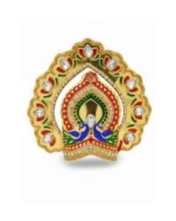 Dwip_Mayur_Shobhit_Kiran_Mukut_Mukut_Crown_Laddu_Gopal_Shringar_Pooja_Articles_Deity_Ornament_Jewellery_Accessories_With_Kiran_For_God_Idols_Peacock_Design_Crown_Size_2_3