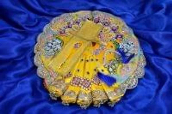 Yellow_Ratna_Shringar_Handwork_Poshak_With_Safa_Set_For_Laddu_Gopal_Poshak_Dress_Vastra_Ratna_Shringar_Poshak_Laddu_Gopal_Dress_With_Safa_Krishna_Idol_Dress_Handmade_Laddu_Gopal_Poshak_Janmashtami_Poshak_Set_Designer_Laddu_Gopal_Shringar_Laddu_Gopal_Festival_Dress_Krishna_Idol_Shringar_Set_Laddu_Gopal_Handwork_Dress_Festive_Decor_1n_1n_2n_Laddu_Gopal