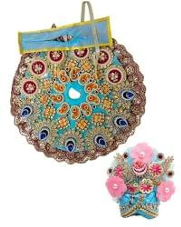 Shri_Thakurji_Firozi_Morkamal_Shringar_Poshak_With_Safa_Shringar_Poshak_With_Safa_Heavy_Handwork_Edition_Laddu_Gopal_Shringar_Krishna_Idol_Vastra_Festival_Dress_For_Laddu_Gopal_Idols_Krishna_Idol_Shringar_Set_Handmade_Laddu_Gopal_Poshak_Janmashtami_Poshak_Set_Stone_Work_Poshak_Festival_Special_Dress_1n_1n_2n_Laddu_Gopal