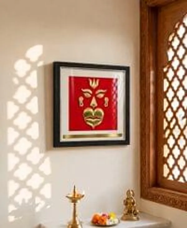 Premium_Bajrang_Mukh_Frame_With_Custom_Name_Plate_Embossed_Hanuman_Face_Wall_Decor_Golden_Finish_Bajrang_Wall_Hanging_For_Home_Temple_Meditation_Spiritual_Gift