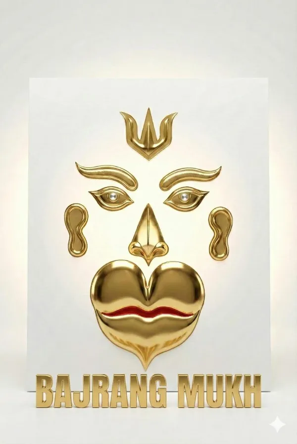 Premium_Bajrang_Mukh_Frame_With_Custom_Name_Plate_Embossed_Hanuman_Face_Wall_Decor_Golden_Finish_Bajrang_Wall_Hanging_For_Home_Temple_Meditation_Spiritual_Gift