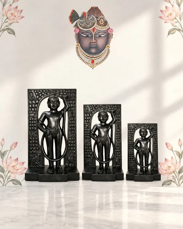 Shreenath_Ji_Mangla_Murti_With_Kandra_Stand_Krishna_Ji_Black_Stone_Finish_Murti_Decorative_Items_9_Inch