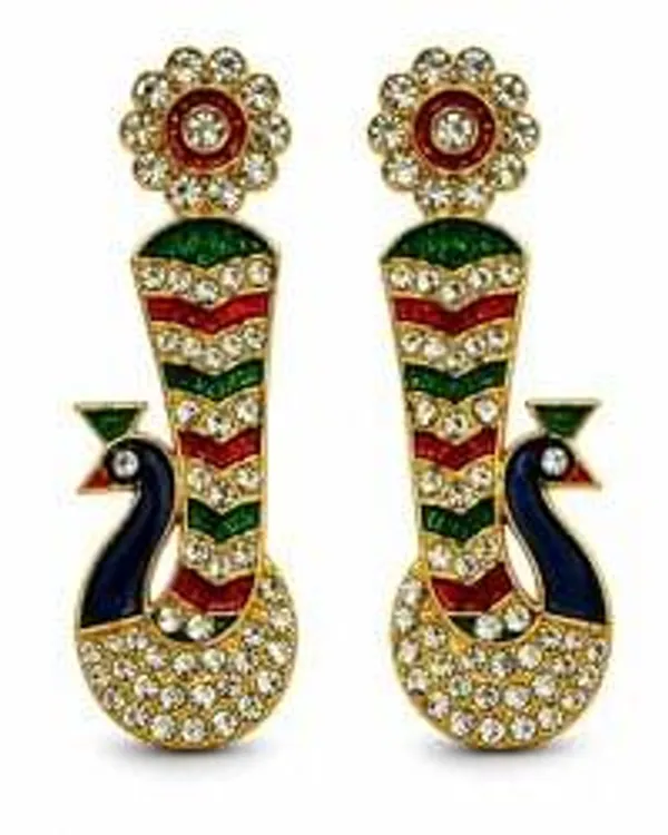 Designer_Peacock_Style_Kundal_For_Laddu_Gopal_God_Kundan_Earring_Laddu_Gopal_Shringar_Earring_Kundal_For_Radha_Krishna_Idols_Earring_For_All_God_Idols_Kundal_Krishnaji_Shreenathji_Puja_Shringar_Articles_Deity_Ornaments_1_5