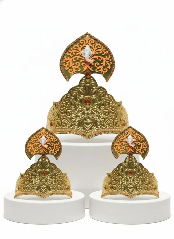 3d_Ganpati_Swarnamani_Mukut_Crown_Shringar_Jewellery_Accessories_Laddu_Gopal_Accessories_Festivals_Decor_Puja_Articles_Crown_For_All_Deity_Idols_Shringar_Available_In_Multiple_Sizes_And_Colours_From_Small_To_Large_10_10_Green